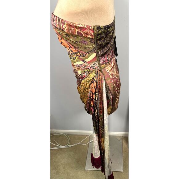 Bronx and Banco Selma Strapless Ruched Draped Fringe Mini Dress Size Small - Picture 6 of 10